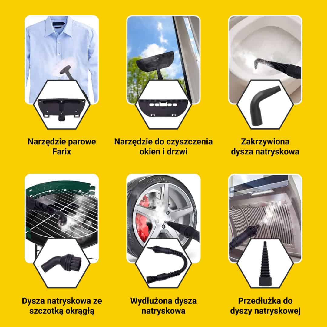 STEAMY® Parownica na sprężone powietrze – Wszystko w jednym z 9 ekskluzywnymi akcesoriami - obrazek 4