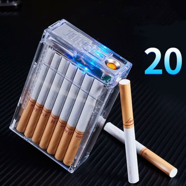 AKRYLOWA PAPIEROŚNICA Z ZAPALNICZKĄ ELEKTRYCZNĄ LIGHTCASE™ - obrazek 4