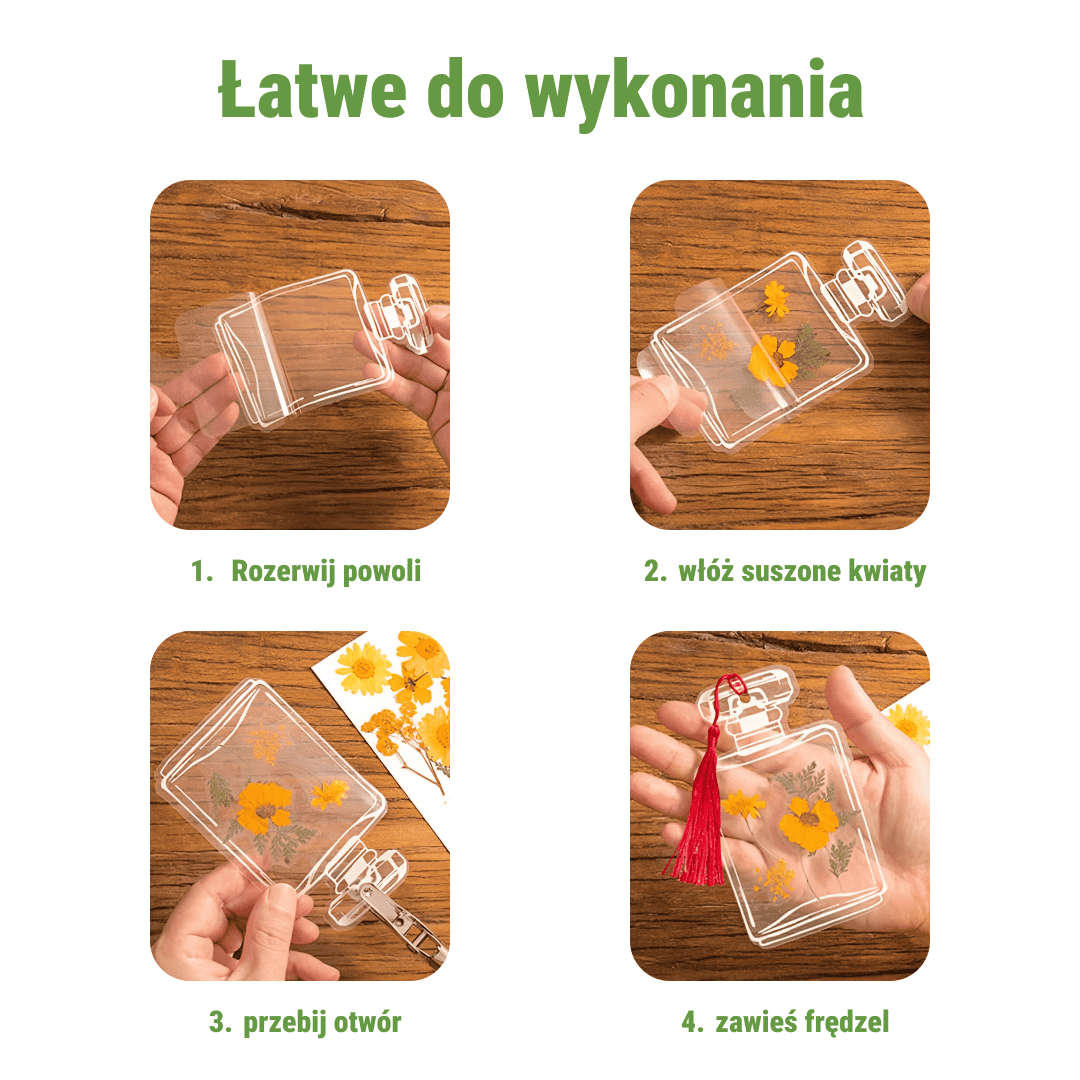 FLOWERMARKS™ PRZEZROCZYSTE ZAKŁADKI Z SUSZONYCH KWIATÓW - 80 SZT. 1+1 GRÁTIS! - obrazek 3