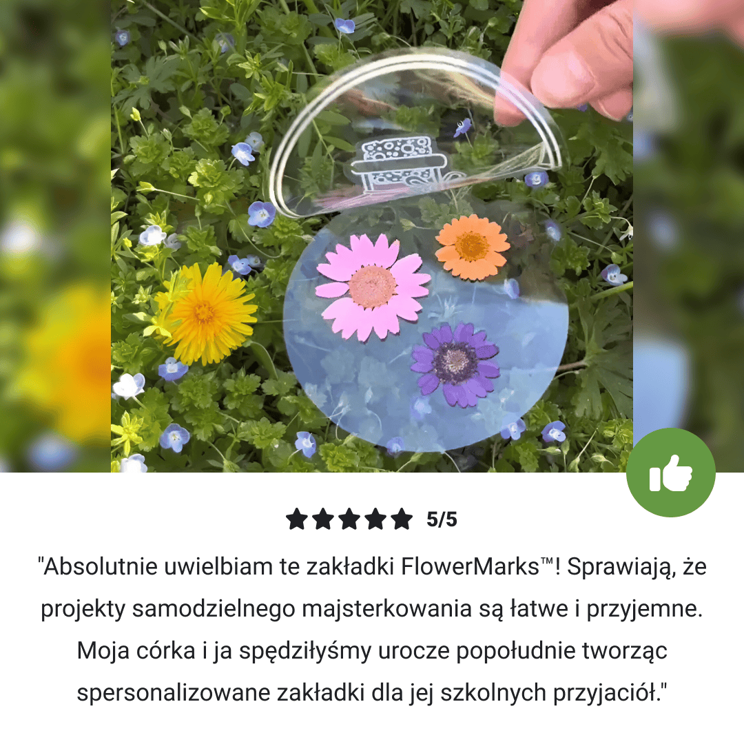 FLOWERMARKS™ PRZEZROCZYSTE ZAKŁADKI Z SUSZONYCH KWIATÓW - 80 SZT. 1+1 GRÁTIS! - obrazek 6