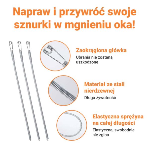 Alternative view of GARMENTFIX™ ELASTYCZNY WĄTEK ZE STALI NIERDZEWNEJ – 3 SZT.
