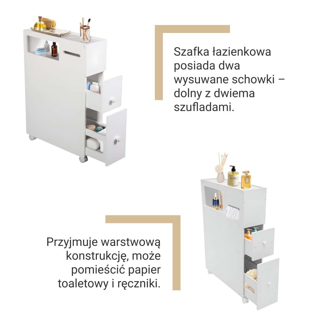 CornerEase™ - Wąska Szafka Łazienkowa do Narożnika - obrazek 3